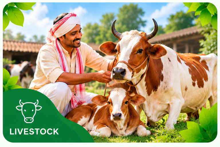 Livestock — farmer with cattle