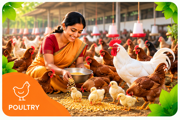 Poultry — chickens at farm
